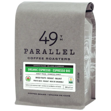 49th Parallel Coffee, Whole Bean Organic Espresso, 340 g