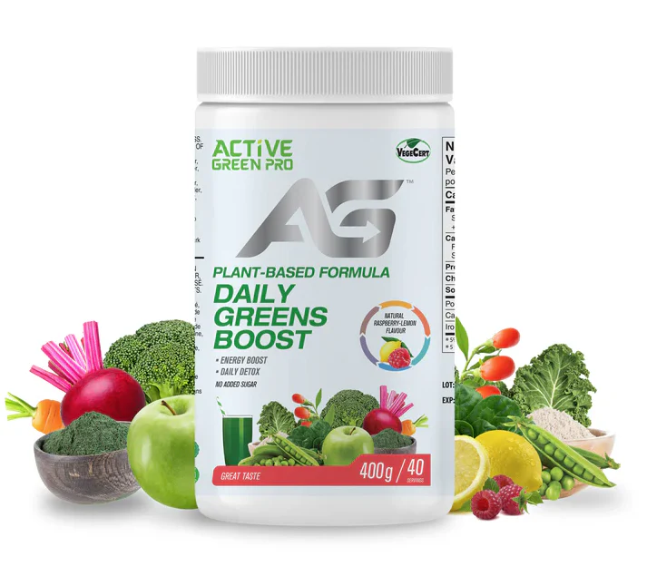 Active Green Pro - Daily Greens Boost - Raspberry-Lemon, 400 g