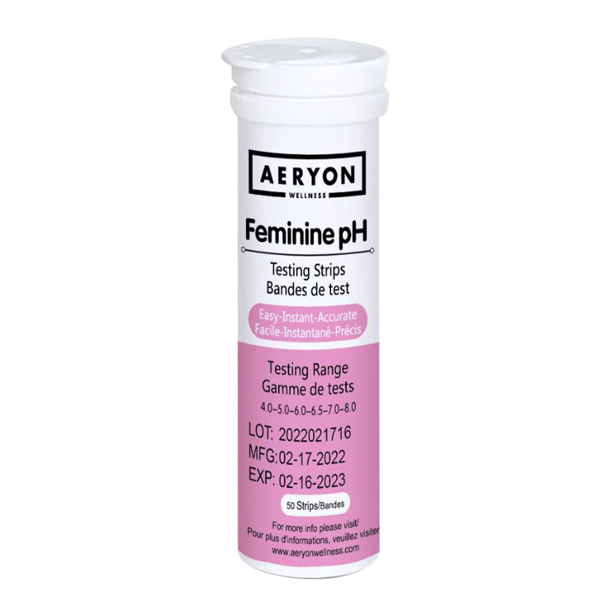 Aeryon Wellness - Feminine PH Vaginal Strips, 50 Count