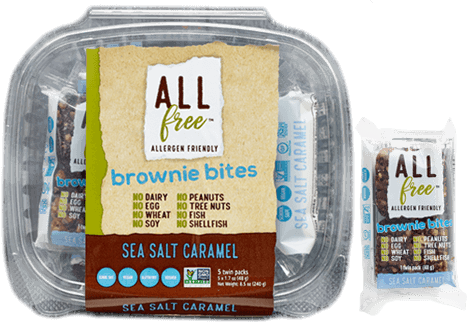 All Free - Brownie Bites, Sea Salt Caramel, 5x48 g