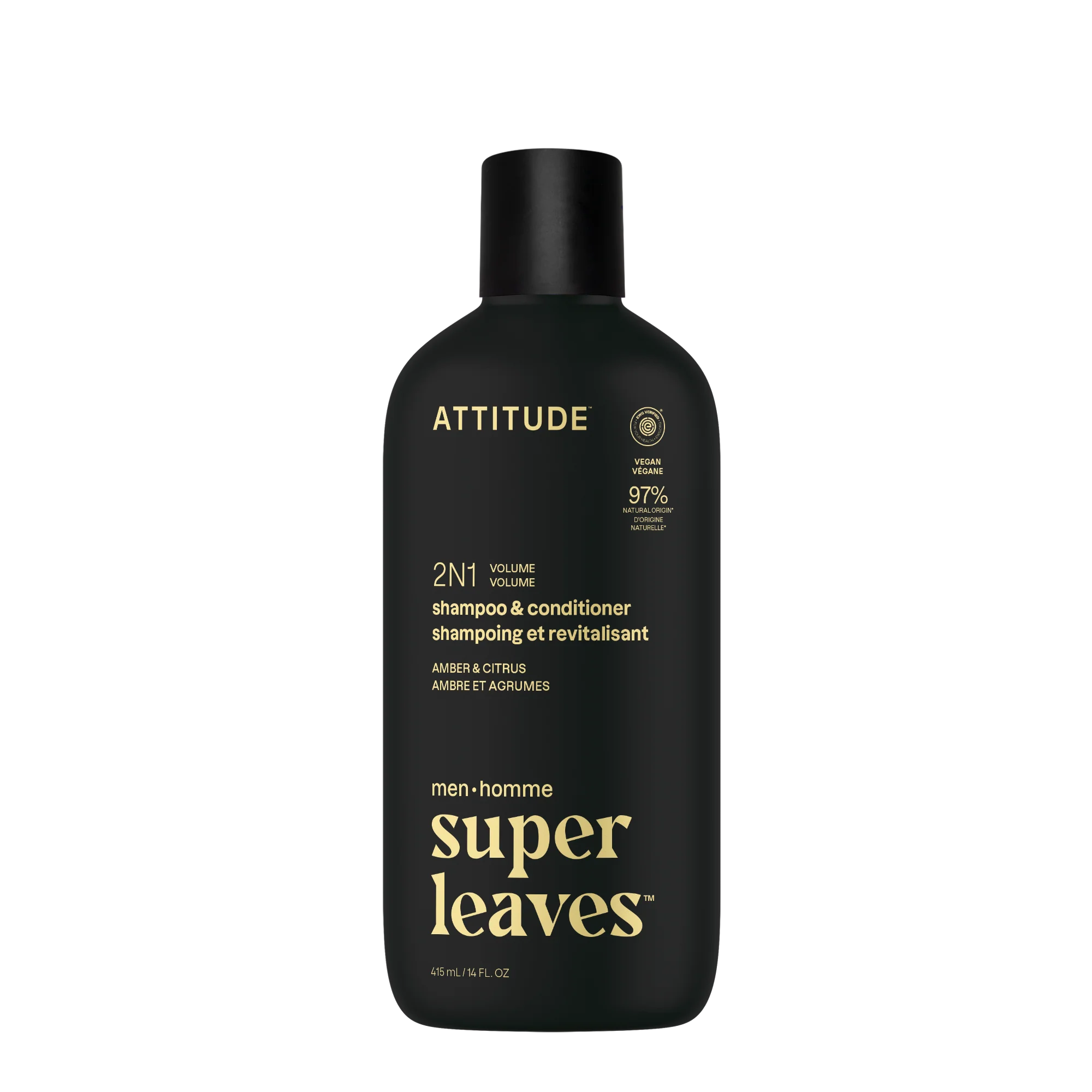 Attitude - 2 in 1 Shampoo & Conditioner - Amber & Citrus, 415 mL