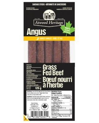 Atwood Heritage - Honey Garlic Angus Beef Sausage, 125 g