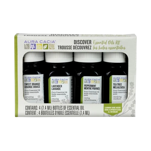 Aura Cacia - Discover Essential Oils Kit, 4 Count