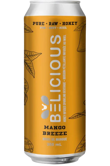 Belicious Beverages - Honey Infused Sparkling - Mango, 355 mL