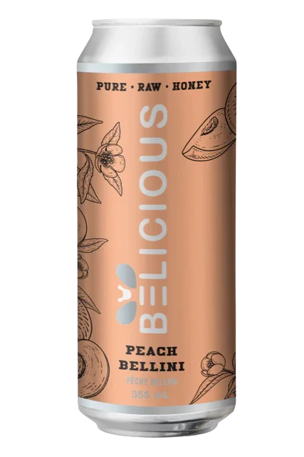 Belicious Beverages - Honey Infused Sparkling - Peach, 355 mL
