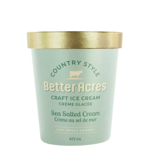 Better Acres Craft Ice Cream - Sea Salted Cream, 473 mL