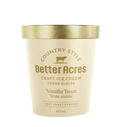 Better Acres Craft Ice Cream - Vanilla Bean, 473 mL