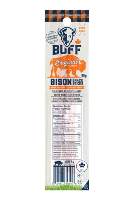 Buff - Snack Sticks - Original Bison, 50 g