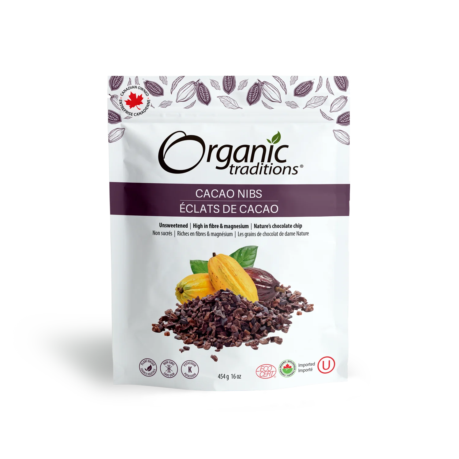 Organic Traditions - Cacao Nibs, 454 g