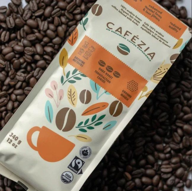 Cafezia - Dark Ground Coffee Infused with Herbs, 360 g