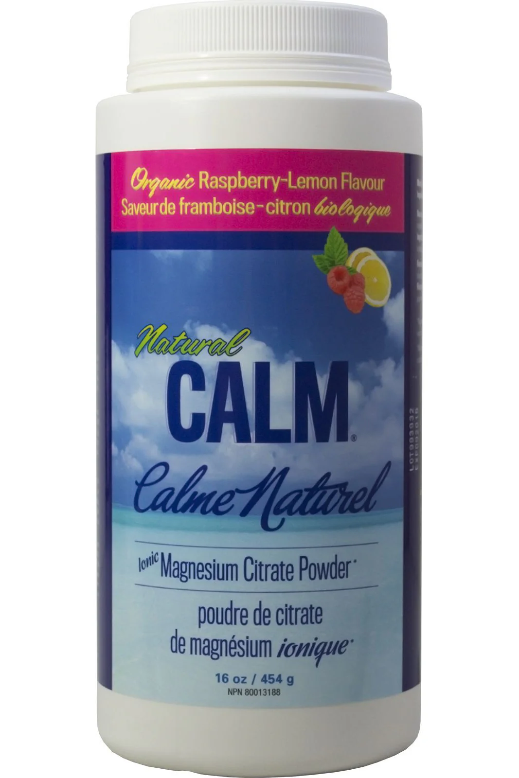 Natural Calm - Calm Magnesium Raspberry Lemon, 454g