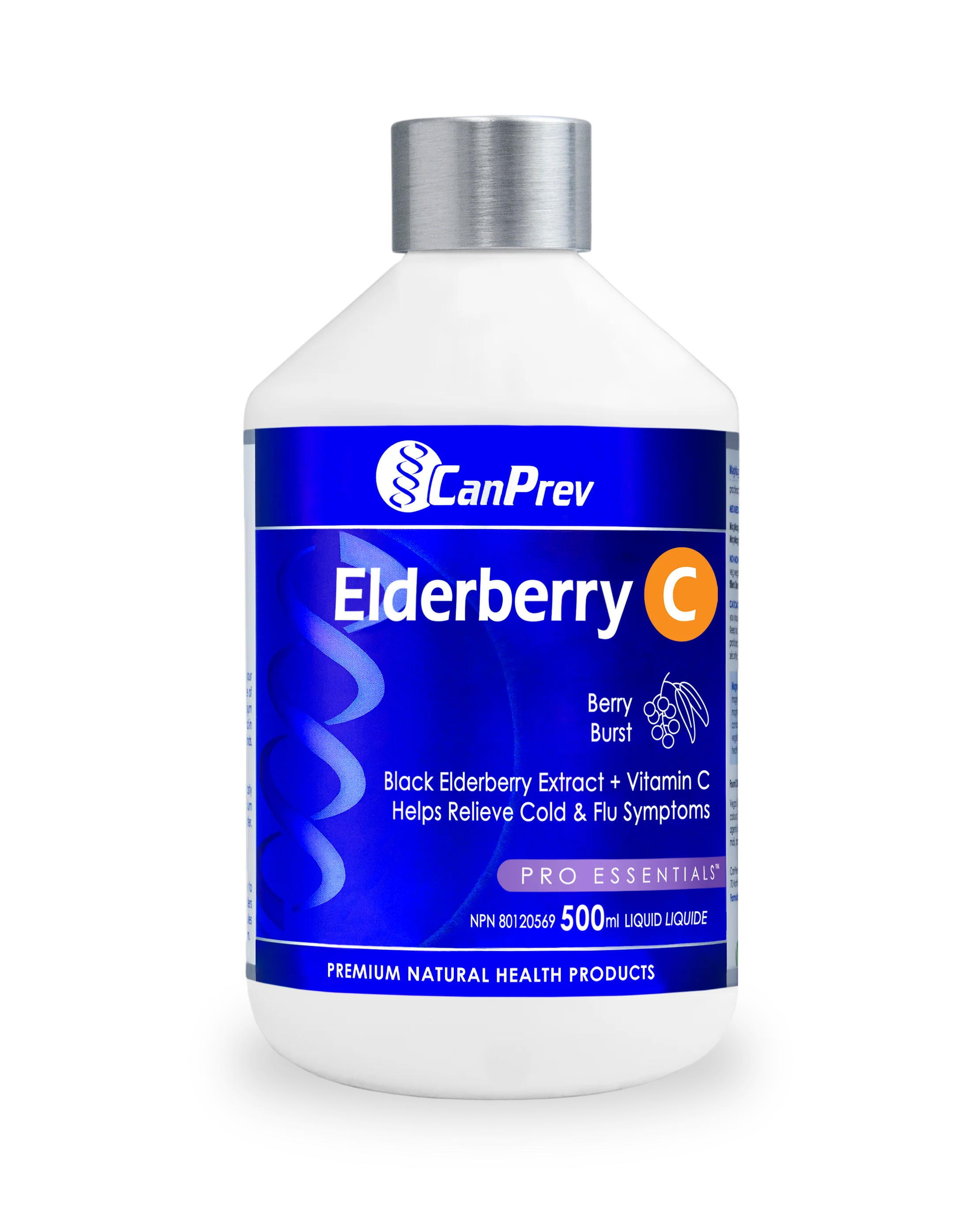 CanPrev - Elderberry C Liquid Berry Burst, 500 mL
