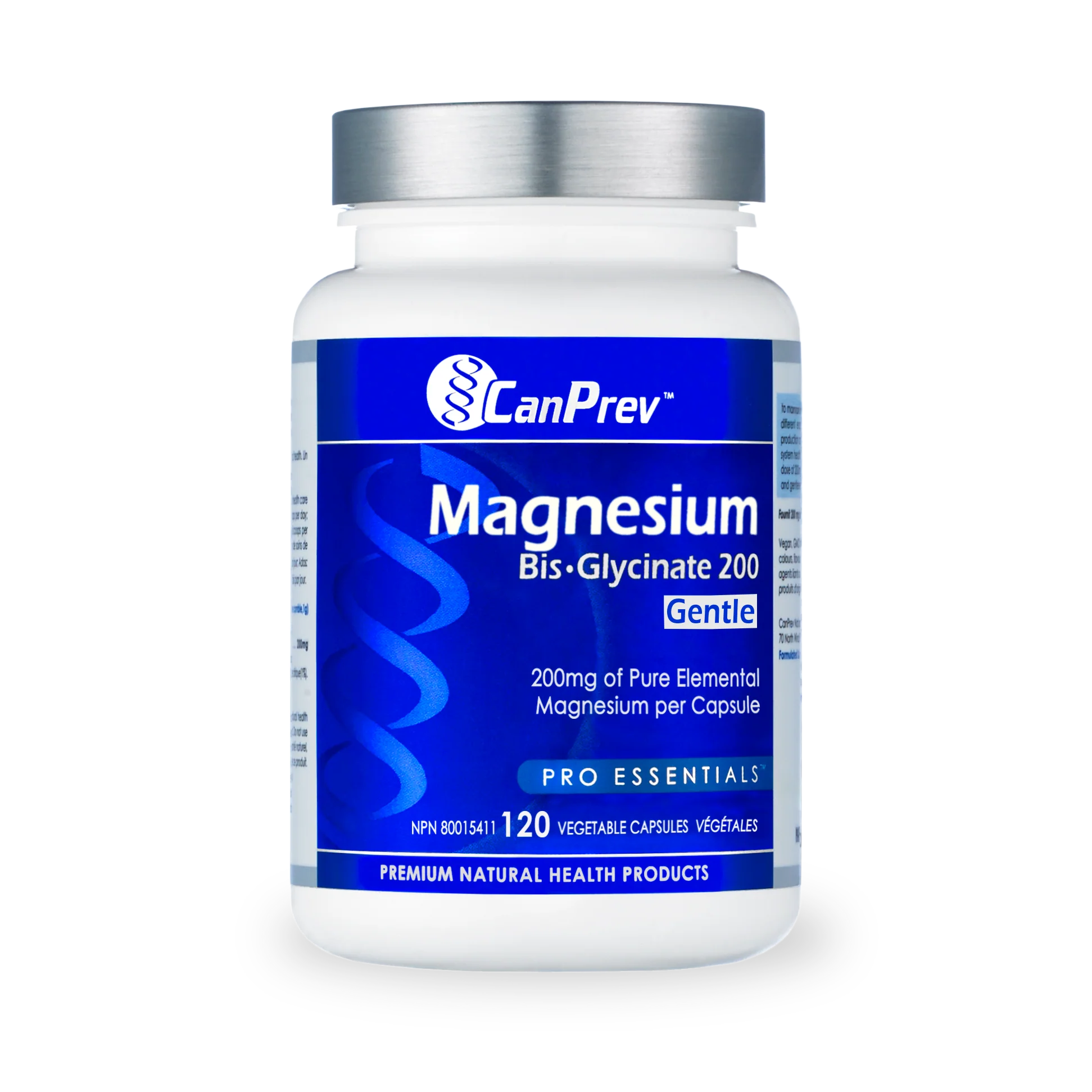 CanPrev - Magnesium Bis-Glycinate Gentle, 200mg, 120 Capsules