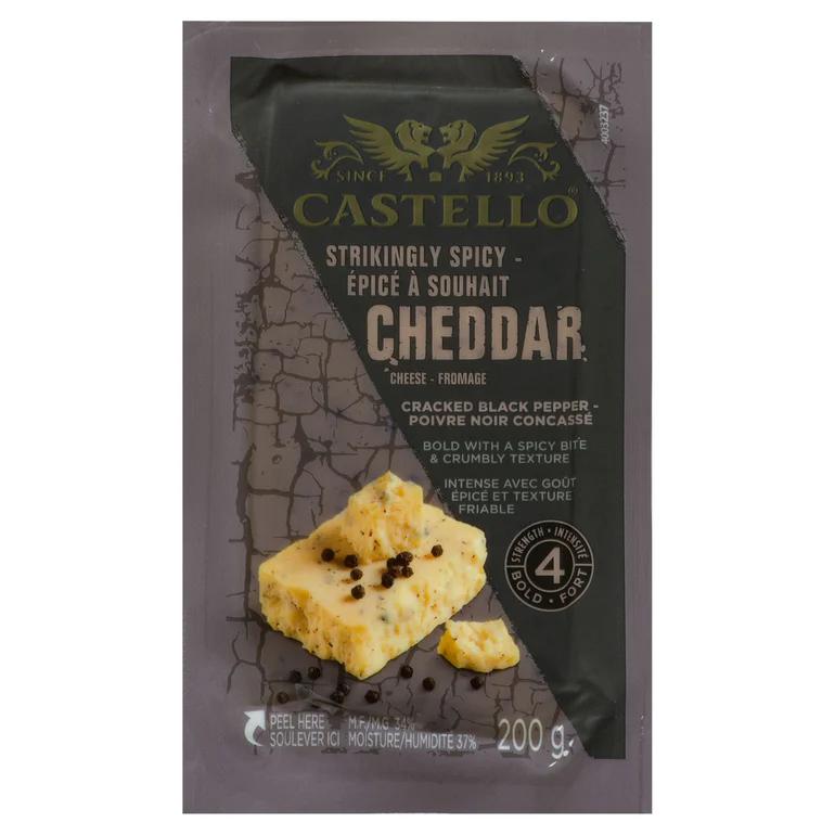Castello - Cheddar with Cracked Black Pepper, 200 g