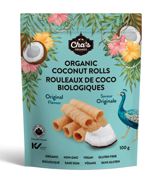 Cha's Organics- Original Coconut Rolls, 100 g