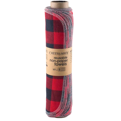 Cheeks Ahoy - Seasonal Towels - Black + Red, 8 Count