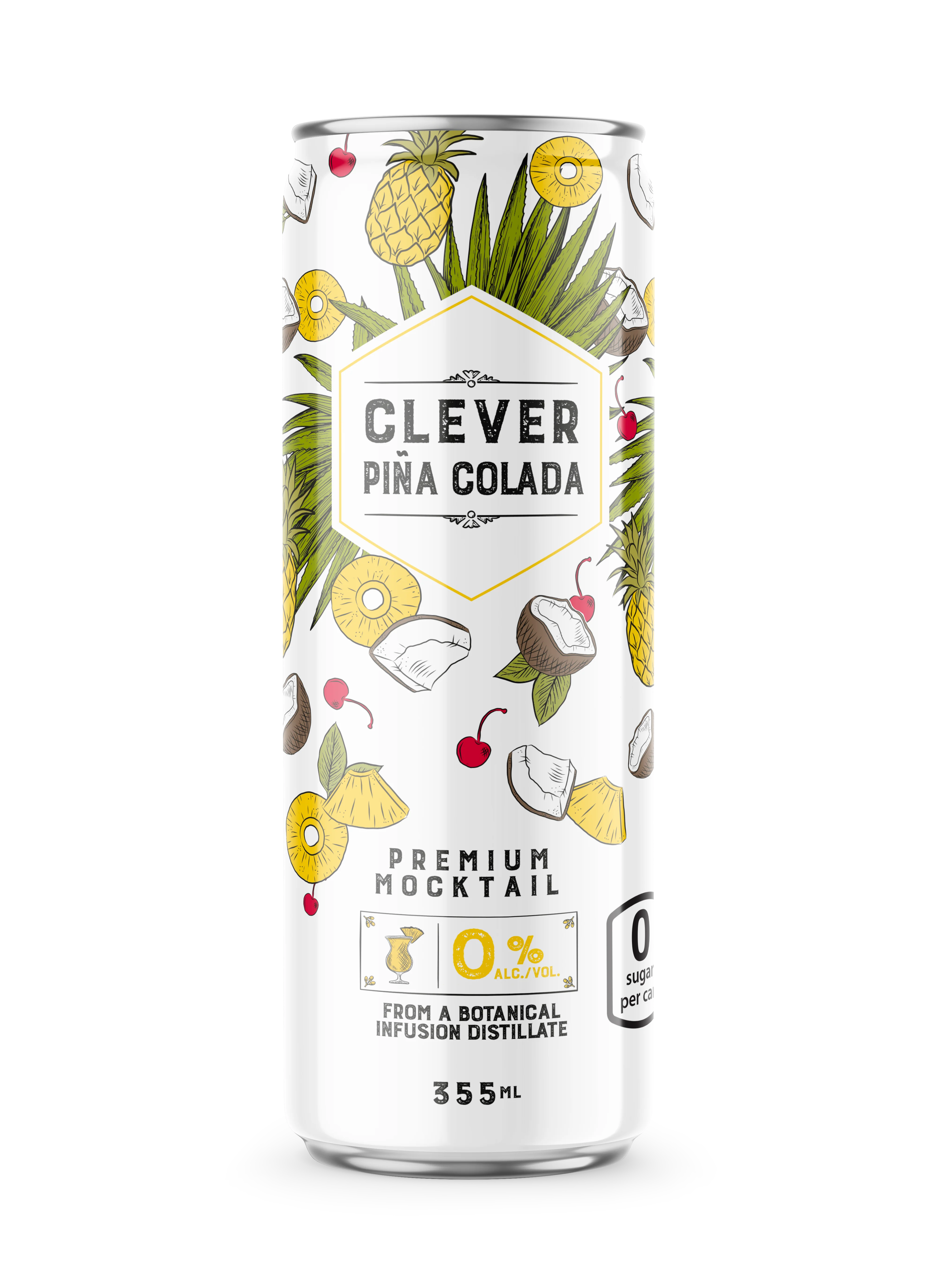 Clever Mocktails - Zero Sugar Pina Colada Non-Alcohol, 355 mL