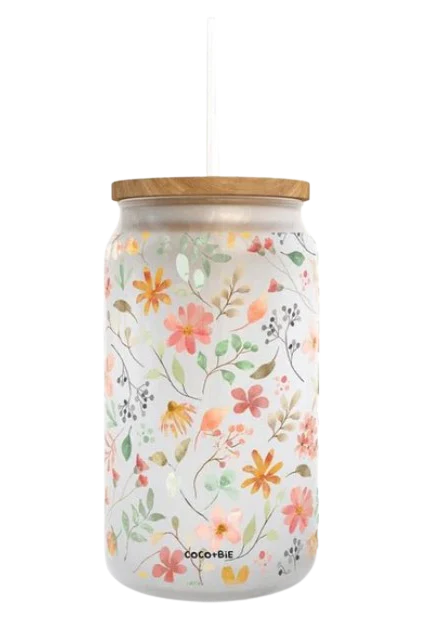 Coco + Bie - Glass Tumbler - Wildflowers, Each