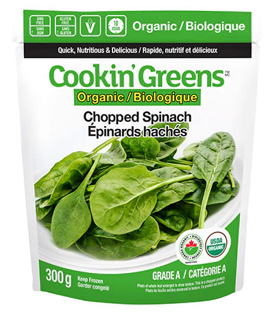 Cookin' Greens - Organic Chopped Spinach, 300 g