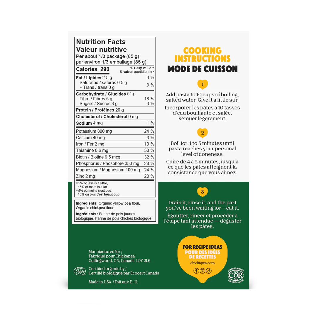 Chickapea Pasta - Organic Spirals, 227 g - Image 2