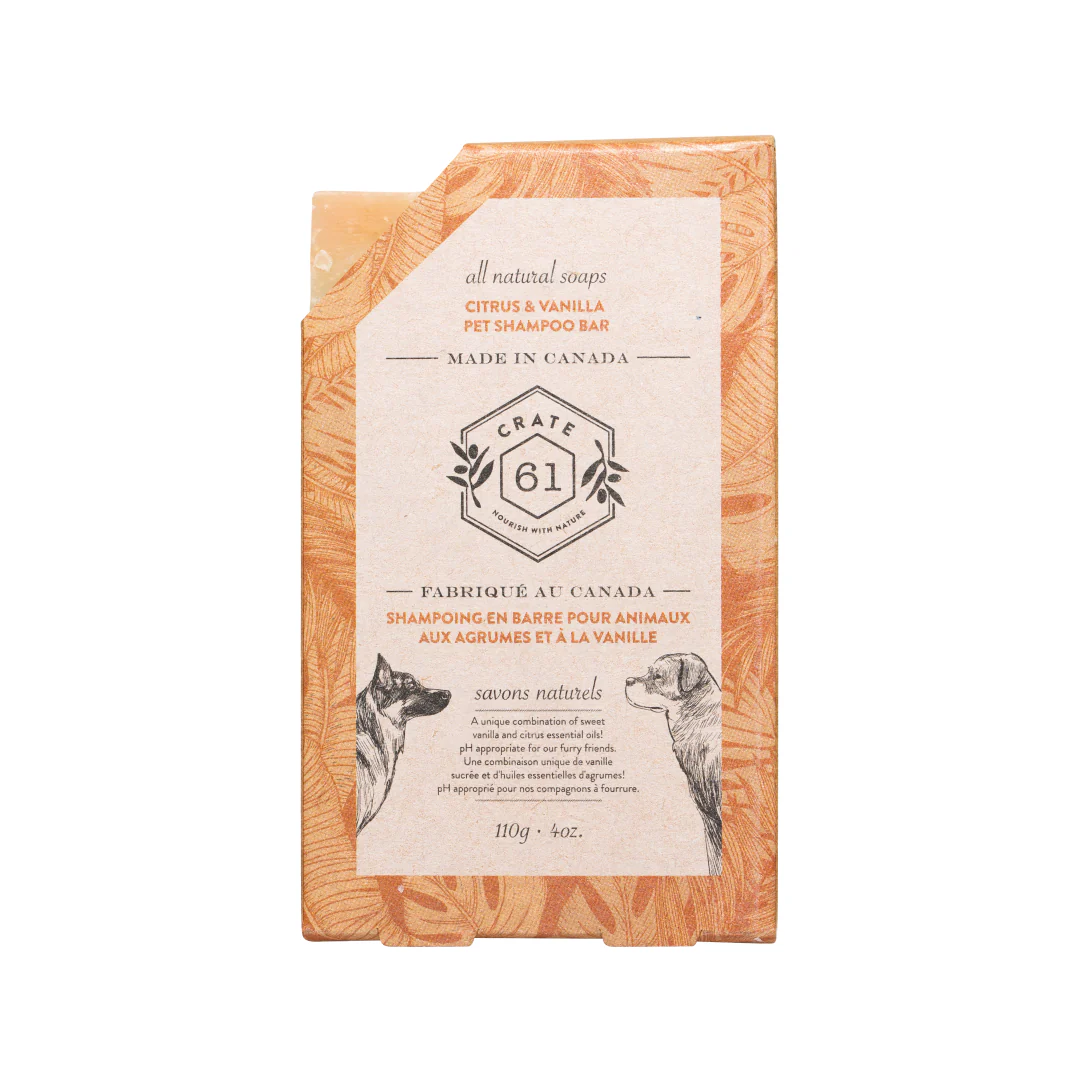 Crate 61 - Citrus Vanilla Pet Shampoo Bar, 110 g