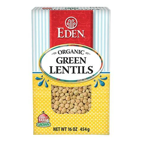 Eden - Org Green Dry Lentils - 454 g