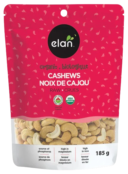 Elan Bio - Raw Cashews, 185 g