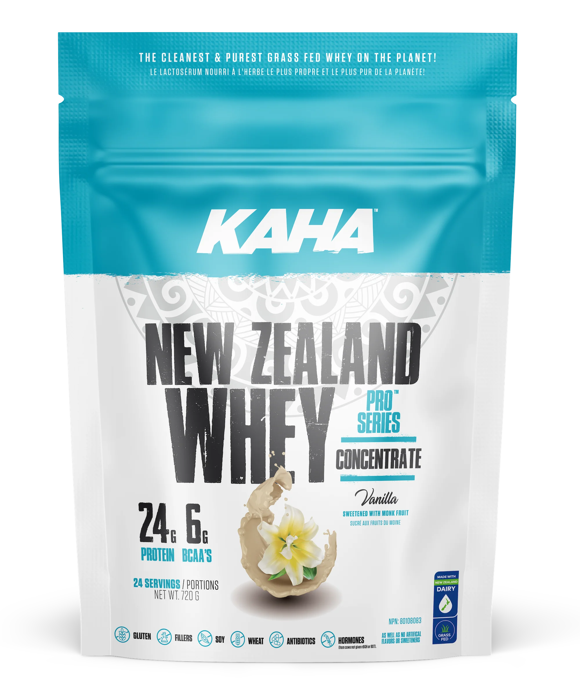 Kaha - New Zealand Whey Concentrate - Vanilla, 720 g