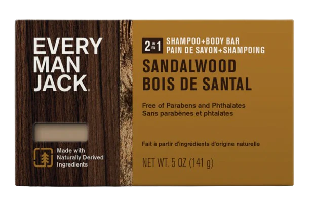Every Man Jack - Shampoo & Body Bar - Sandalwood, 141 g