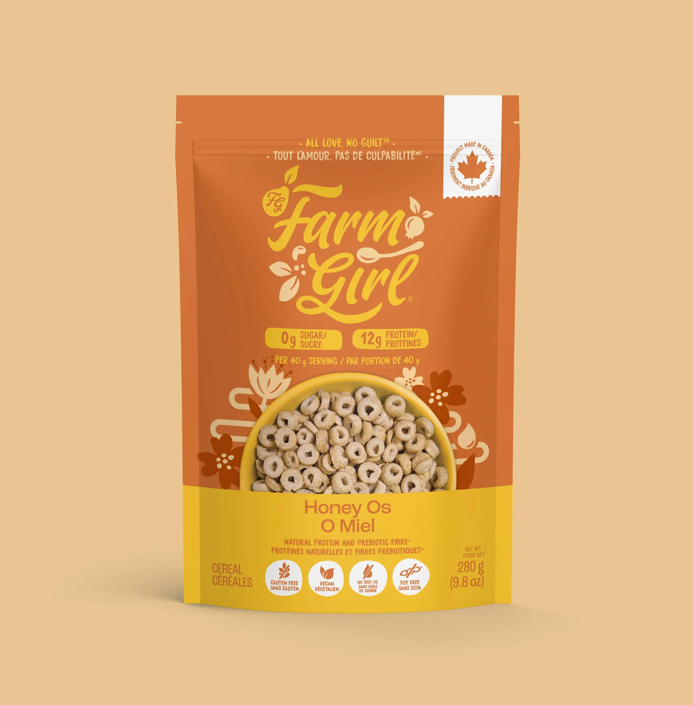 Farm Girl - Honey O's Cereal, 280 g