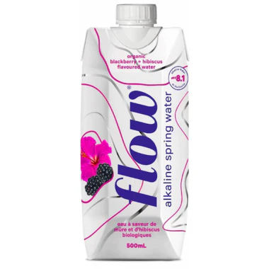 Flow - Organic Blackberry Hibiscus Alkaline Water, 500 mL