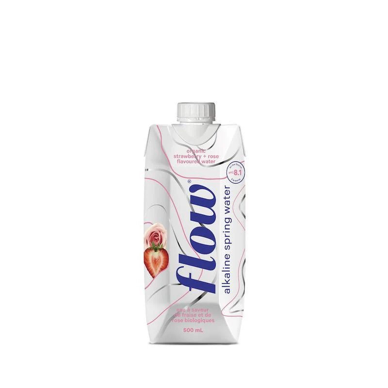 Flow - Organic Strawberry + Rose Alkaline Water, 500 mL