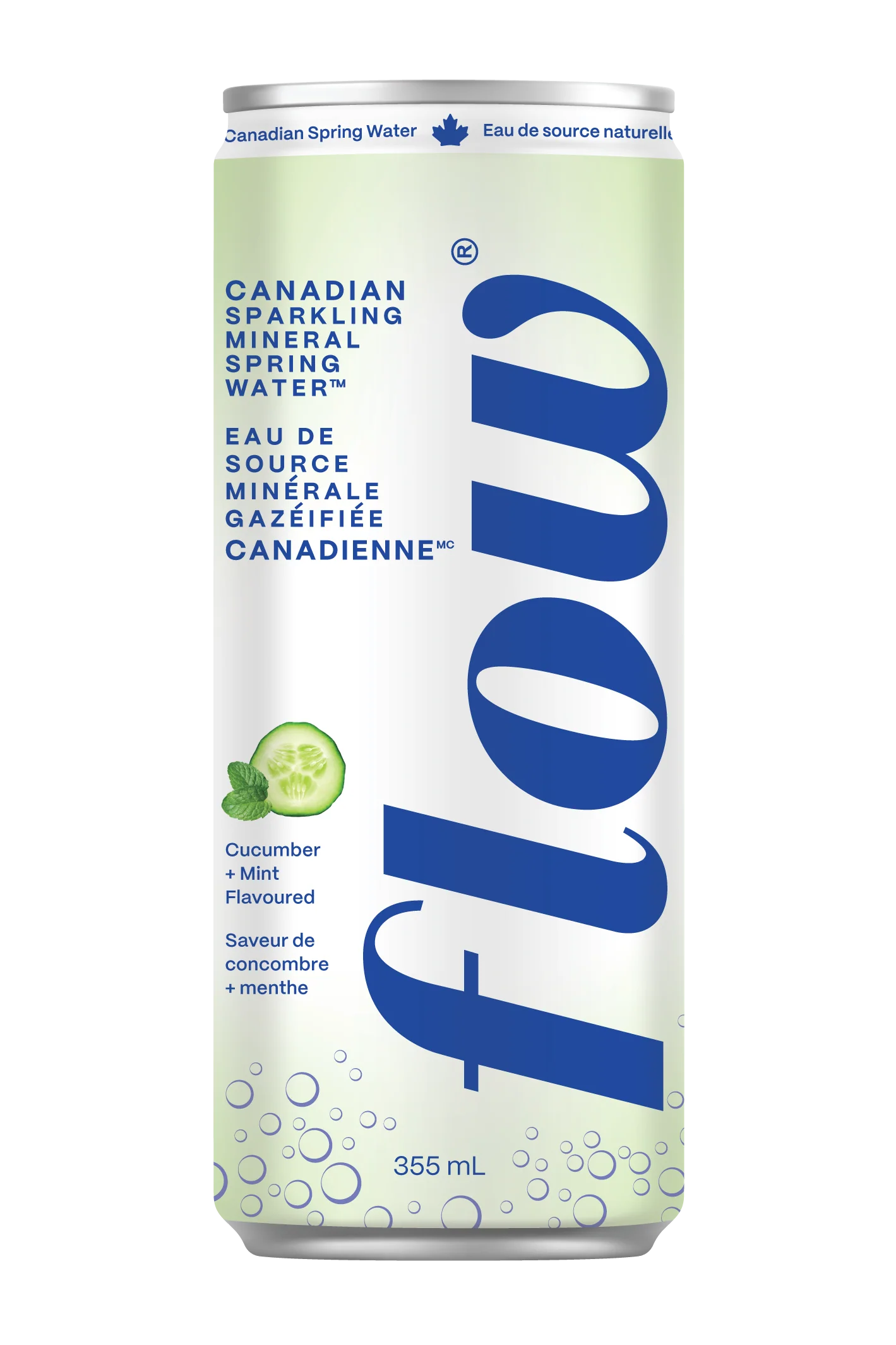 Flow - Sparkling Water - Cucumber Mint, 355 mL
