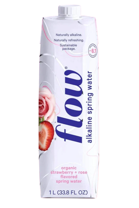 Flow - Spring Water - Strawberry + Rose, 1 L