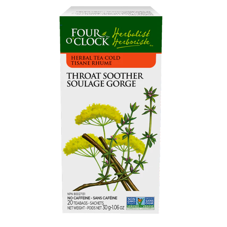 Four O'Clock - Herbal Tea, Throat Soother, 20 Count