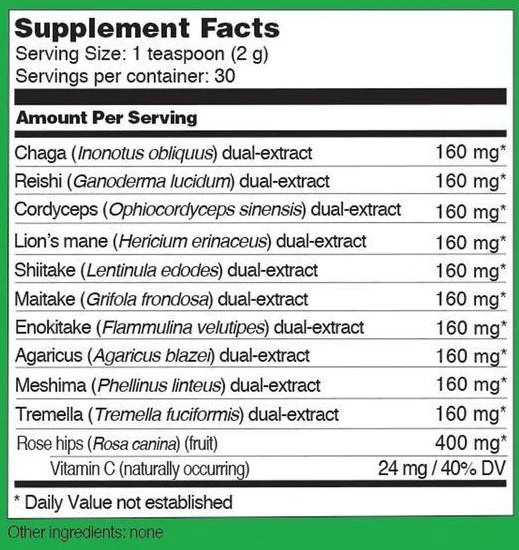 Four Sigma Foods - 10 Mushroom Blend, 60 g - Image 2