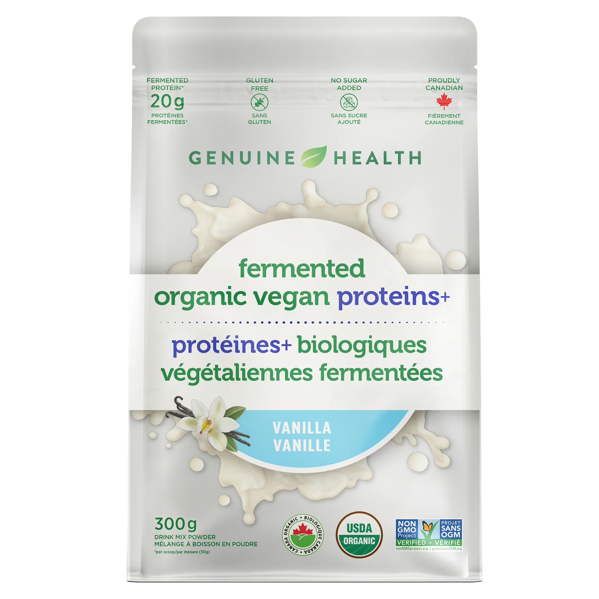 Genuine Health - Fermented Organic Vegan Proteins + Vanilla, 300 g