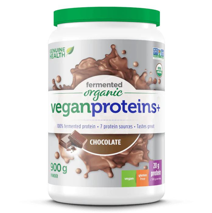 Genuine Health - Fermented Organic Vegan Proteins+ Chocolate, 900g