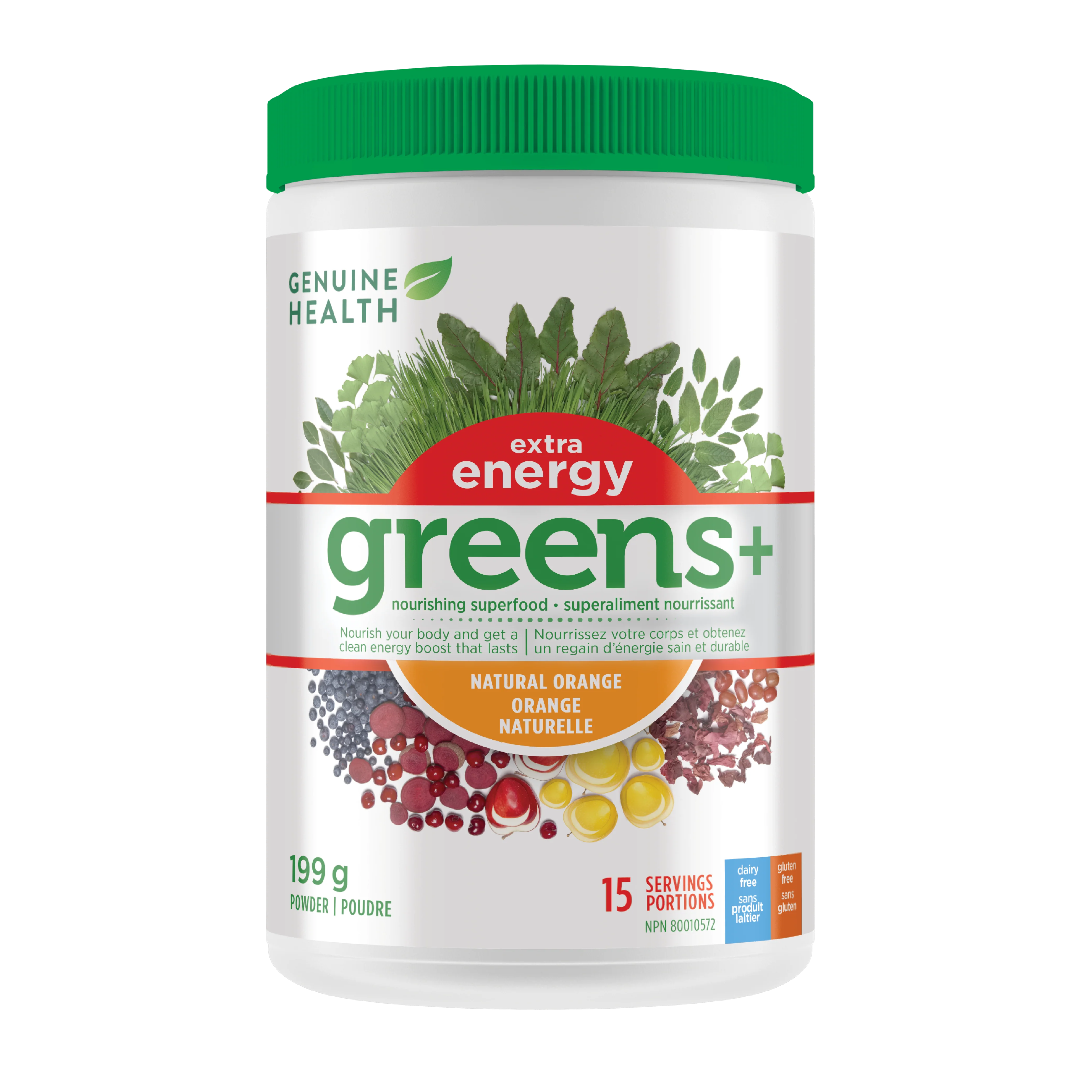 Genuine Health - Greens+ Extra Energy Orange, 199 g