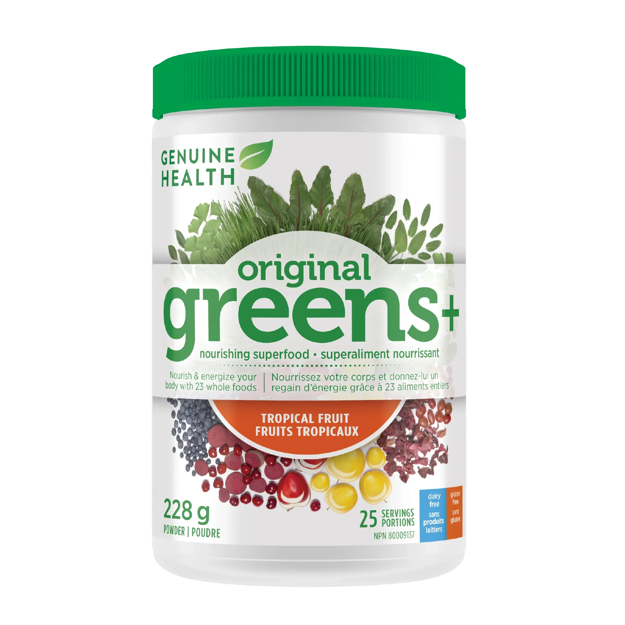 Genuine Health - Greens+ Original Tropical Fruit, 228 g
