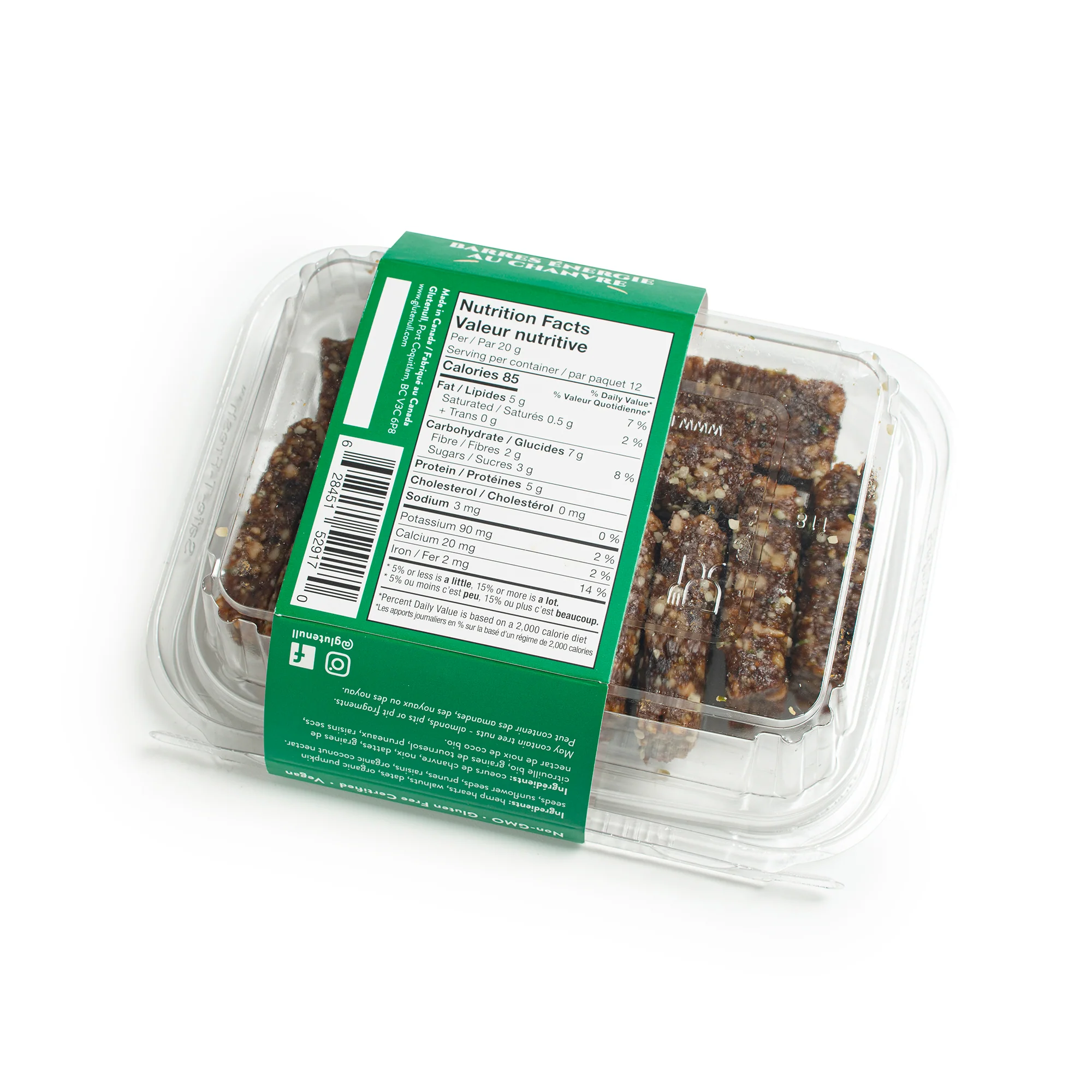 Glutenull - Org Raw Hemp Energy Bar - 240 g - Image 2