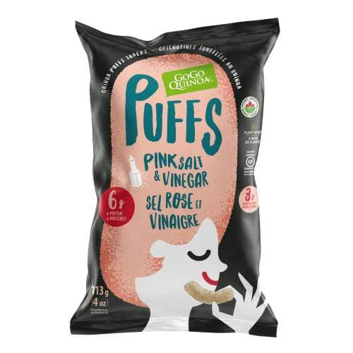 GoGo Quinoa - Organic & Plant-Based Puffs - Pink Salt & Vinegar, 113 g