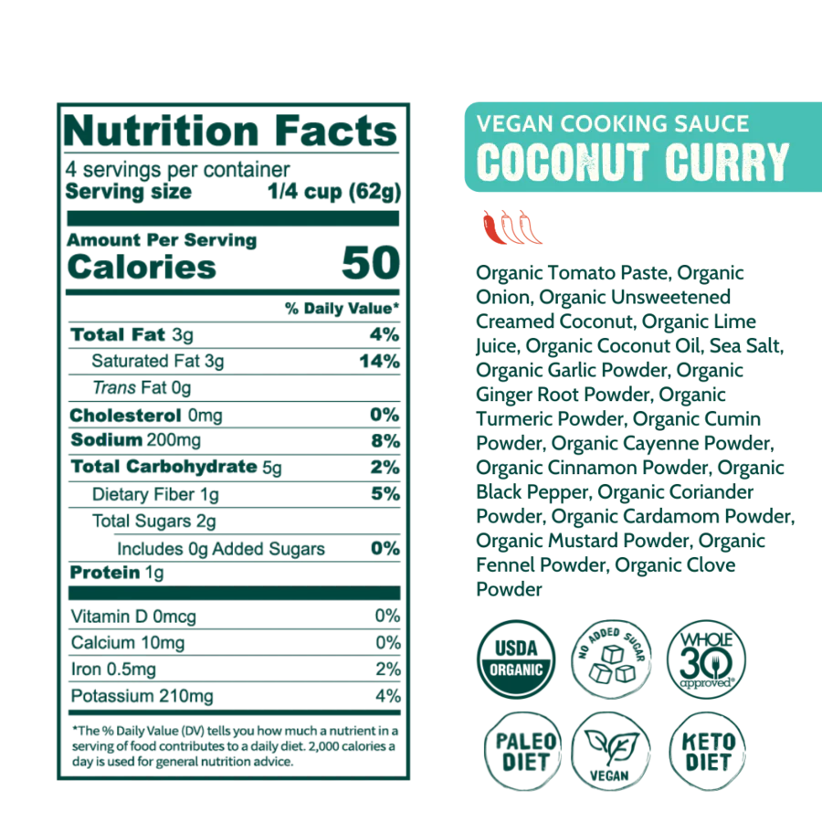 Good Food For Good - Cooking Sauce, Coconut Curry, 250 mL - Image 2