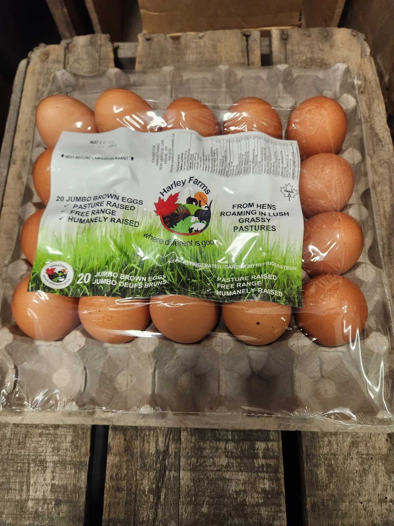 Harley Farms - Pastured Brown Eggs, 20 Jumbo