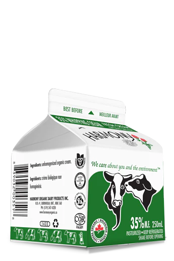 Harmony Organic - Organic 35% Whipping Cream, 250 mL