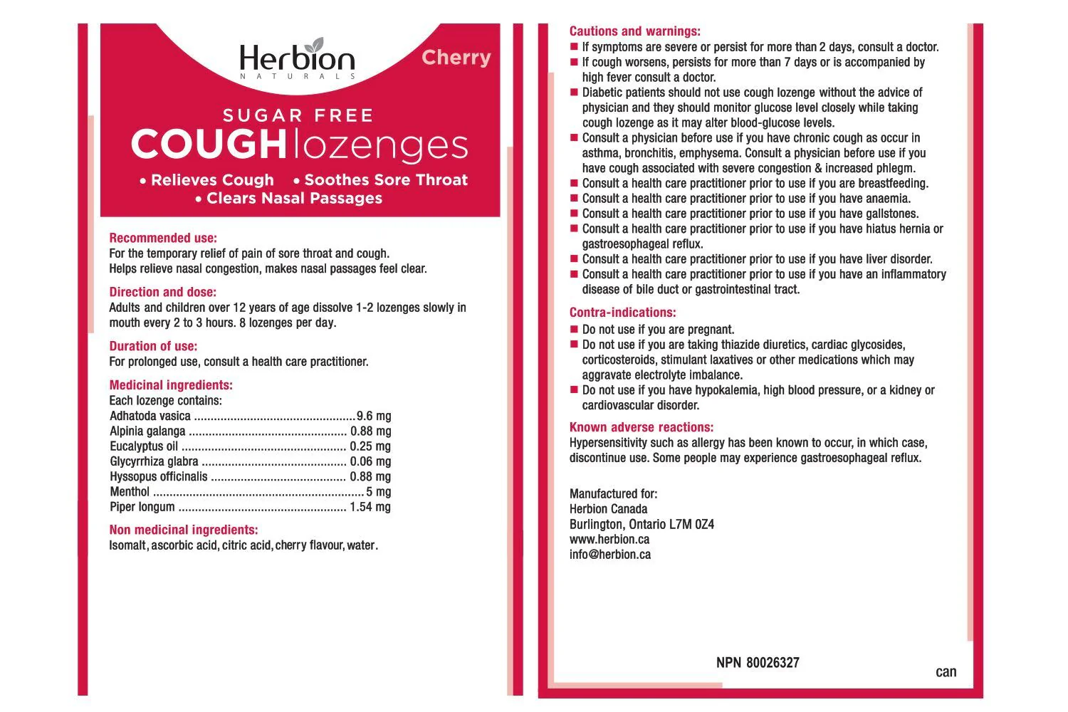 Herbion - Cherry Cough Lozenges, 18 Count - Image 2