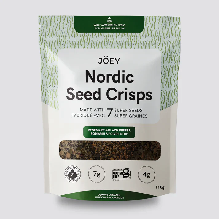 Joey Nordic Seed Crisps - Rosemary & Black Pepper, 110 g