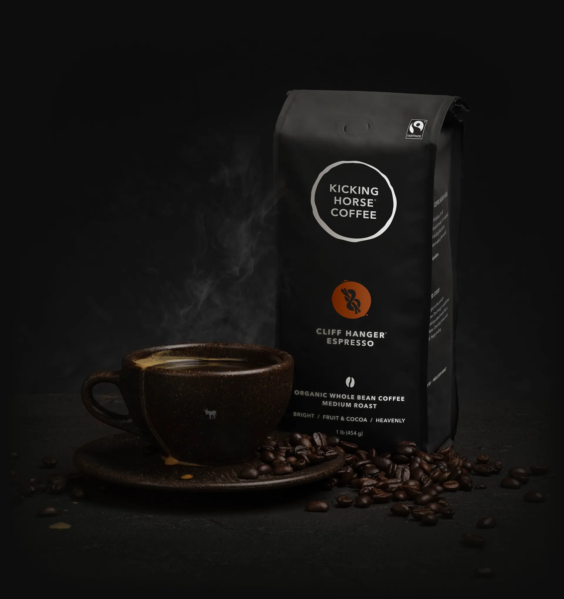 Kicking Horse Coffee - Cliff Hanger Espresso Medium Roast Whole Bean Coffee, 454 g - Image 2