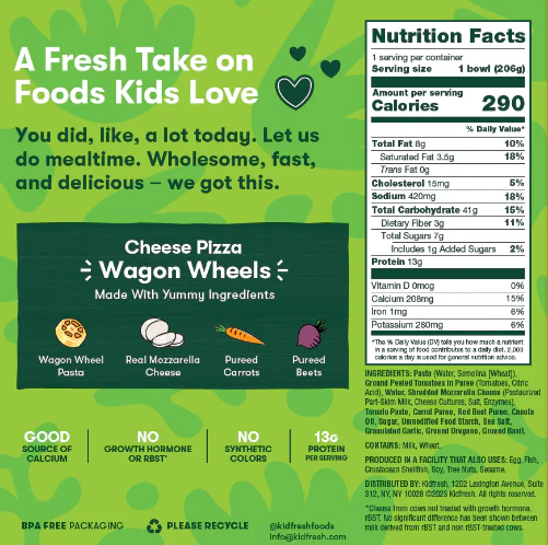 Kidfresh - Cheese Pizza Wagon Wheels, 206 g - Image 2