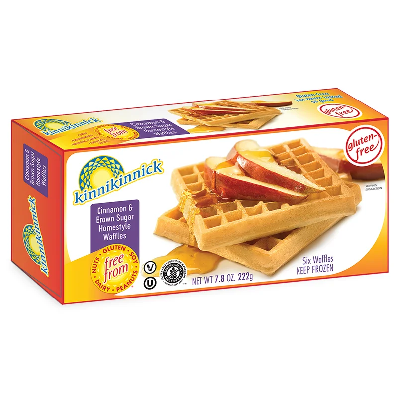Kinnikinnick - Cinnamon and Brown Sugar Homestyle Waffles, 222 g